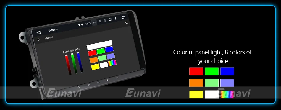 Excellent Eunavi 2 Din 9 inch Quad core Android 8.1 car dvd GPS for VW Polo Jetta Tiguan passat b6 cc fabia mirror link wifi Radio  in d 21