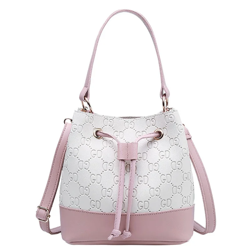

2019 Women Fashion Handbag Large Capacity Shoulder Bag Contrast Color Letter Print New Ladies Messenger Bucket Bolsa Feminina