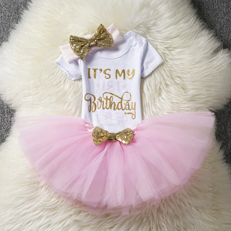 My Little Girl/комплекты для первого дня рождения одежда для малышей 1 год наряд для первого дня рождения Крестильные костюмы для малышей 12 месяцев