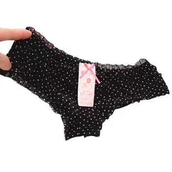 

2018 Girl Sexy Dot Calcinha Female Underwear Lovely Women Lace Ruffles Women's Sheer Panties Butt Lifter Briefs