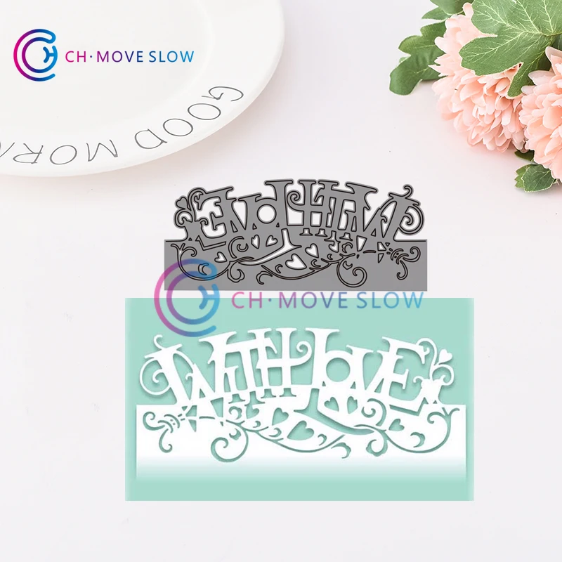 

CH 2019 New Arrival with love Stitched Metal Cutting Dies DIY Scrapbooking Stamps Craft Embossing Making Stencil Cut Tools