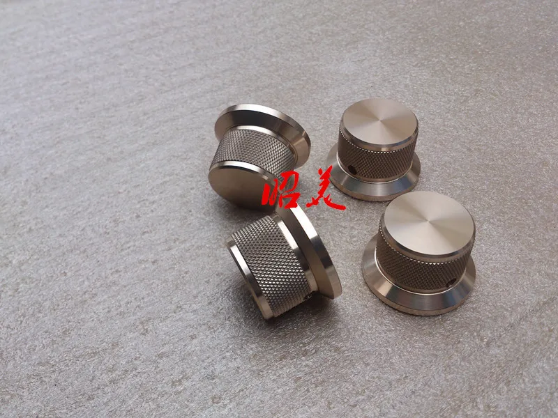 Silver / black /gold Diameter 38mm High 25mm Handle diameter 30mm All aluminum solid audio amplifier volume Potentiometer knob |