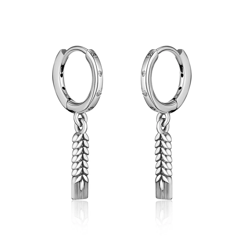 

Stud Earrings for Women 925 Sterling Silver Long Hanging Braided Hoops Earring Charms Elegant Jewelry Office Lady Gift 2021 New