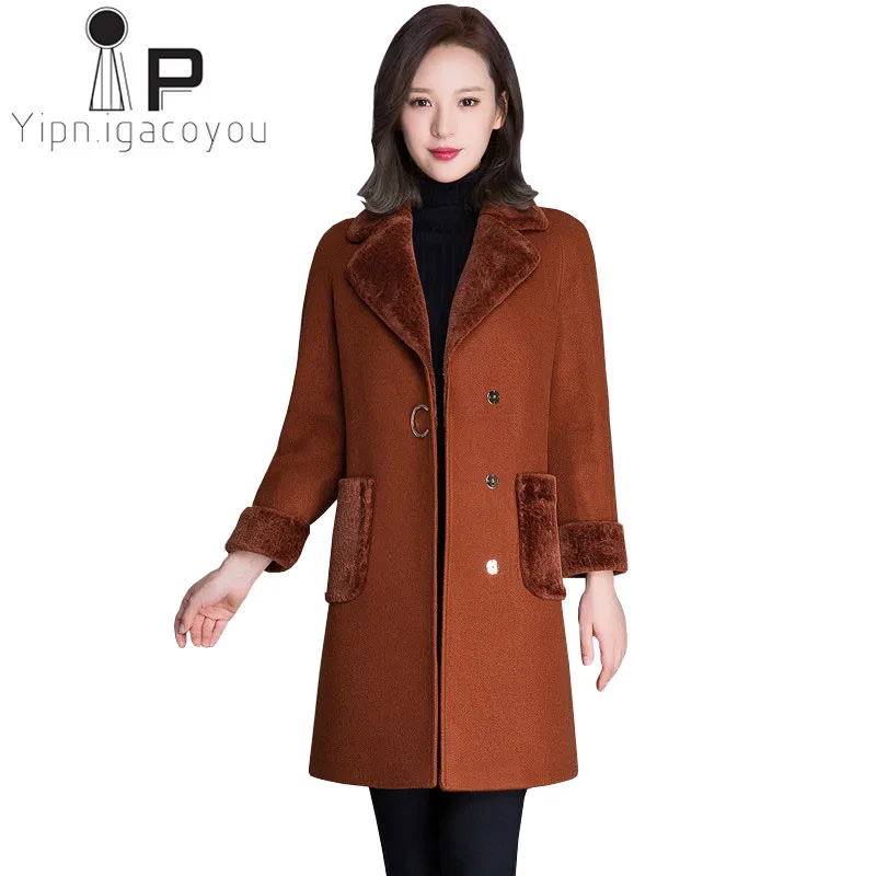 Vintage Long Female Jacket Women Woolen Coat 2018 Autumn