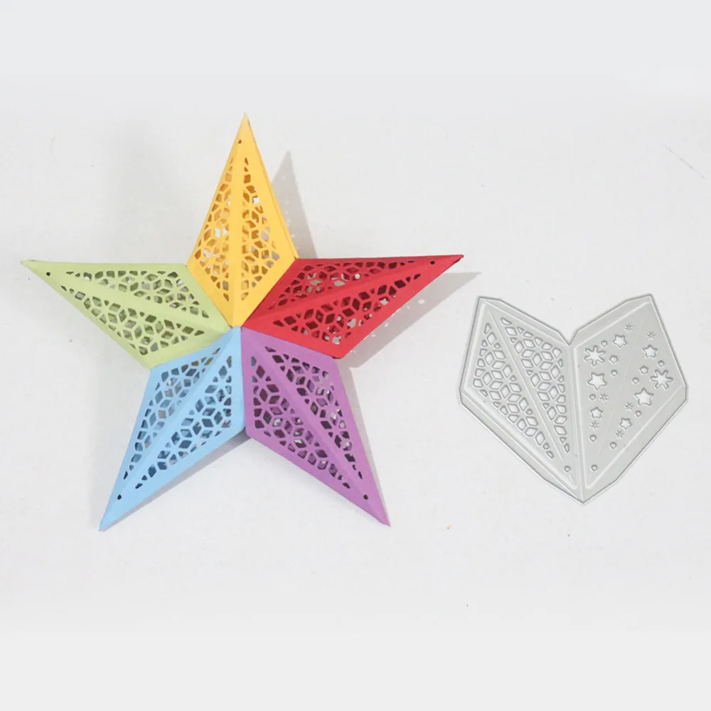 9.1x9.1cm Hollow Out Stars Metal Cutting Dies Stencils For Diy