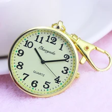 Для женщин и мужчин большой металлический корпус простой Брелок кварцевые карманные часы для детей студентов девочек мальчиков портативные электронные часы