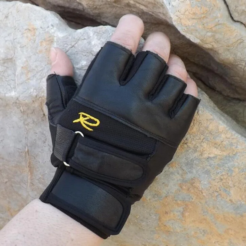 

Men's Cool Half Finger PU Leather Glove Outdoor Bike Sport Fitness Cycling Glove Men Tactical Gym Punk Party Moto Glove Luva S40
