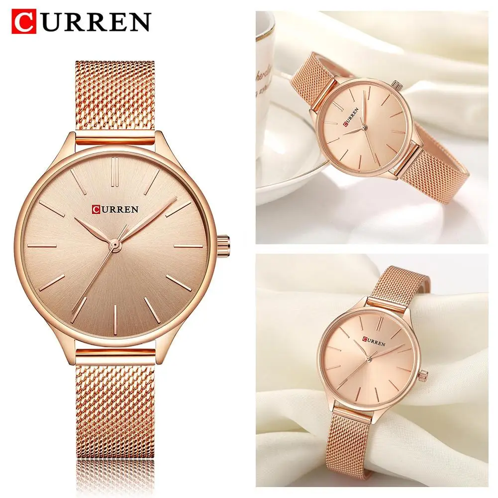 CURREN 9024 часы женские повседневные Модные кварцевые наручные Креативный дизайн