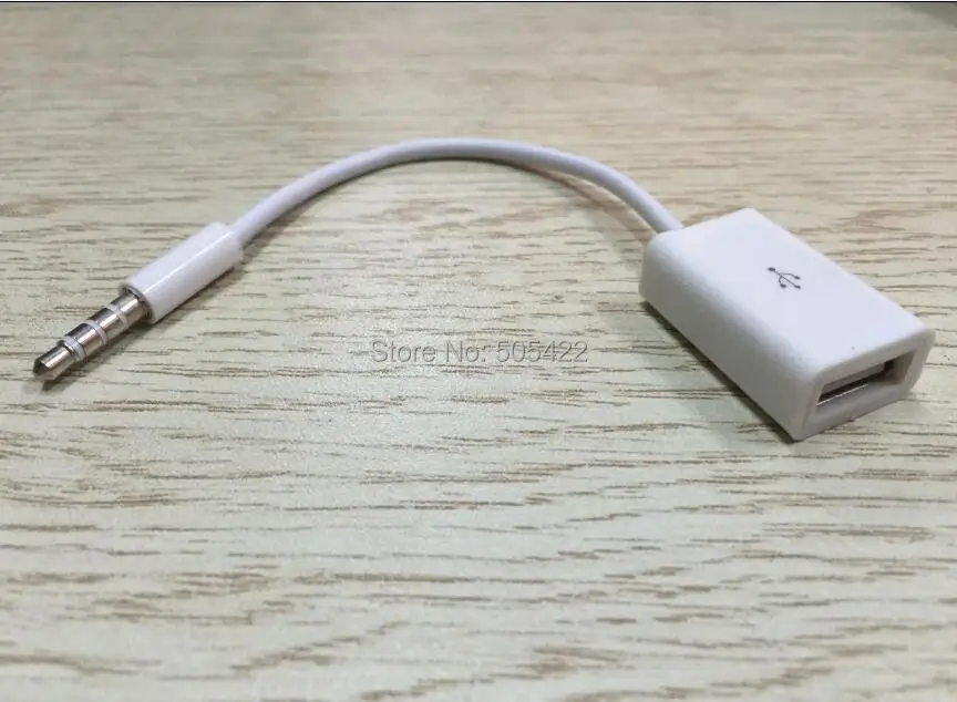 50PCS/LOT New 3.5mm Male AUX Audio Plug Jack To USB 2.0 Converter Cord