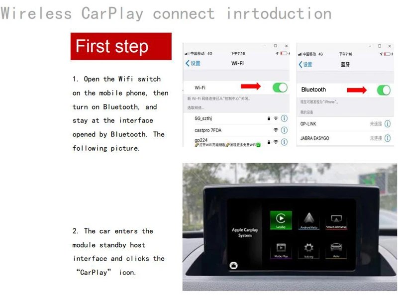 Best Sinairyu Aftermarket Wireless Apple CarPlay A6 A7 MMI Solution Retrofit with Reverse Camera for Audi 7