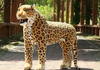 

huge simulaiton leopard toy new big standing leopard doll gift about 110x75cm 1730