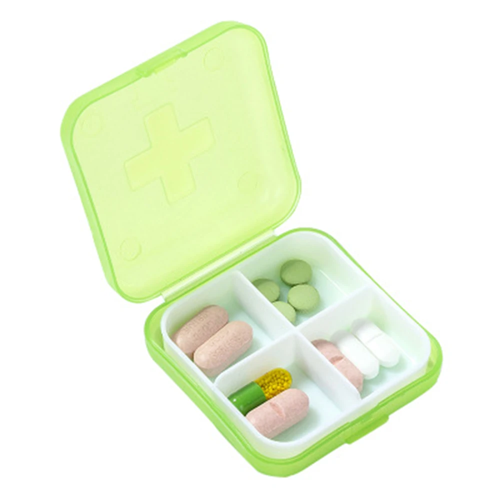 1 шт. портативный кейс для таблеток, 4 слота, органайзер для лекарств, пустая коробка для хранения лекарственных капсул, контейнер для лекарств, многоразовая бутылка