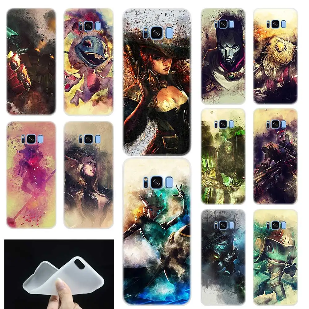 

Xayah Rakan caitlyn LOL Pattern Phone Back Case Cover For Samsung Galaxy S6 S7 Edge S8 S9 Plus S10 plus E Note 8 9 10 pro