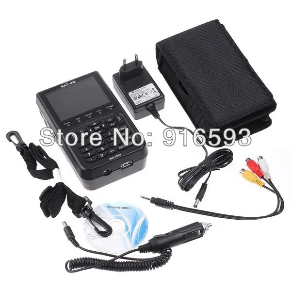

Free shipping SATLINK WS 6908 DVB-S Zoom BlindScan FTA 3.5 Inch TFT LCD Satellite Finder Digital Satellite Meter
