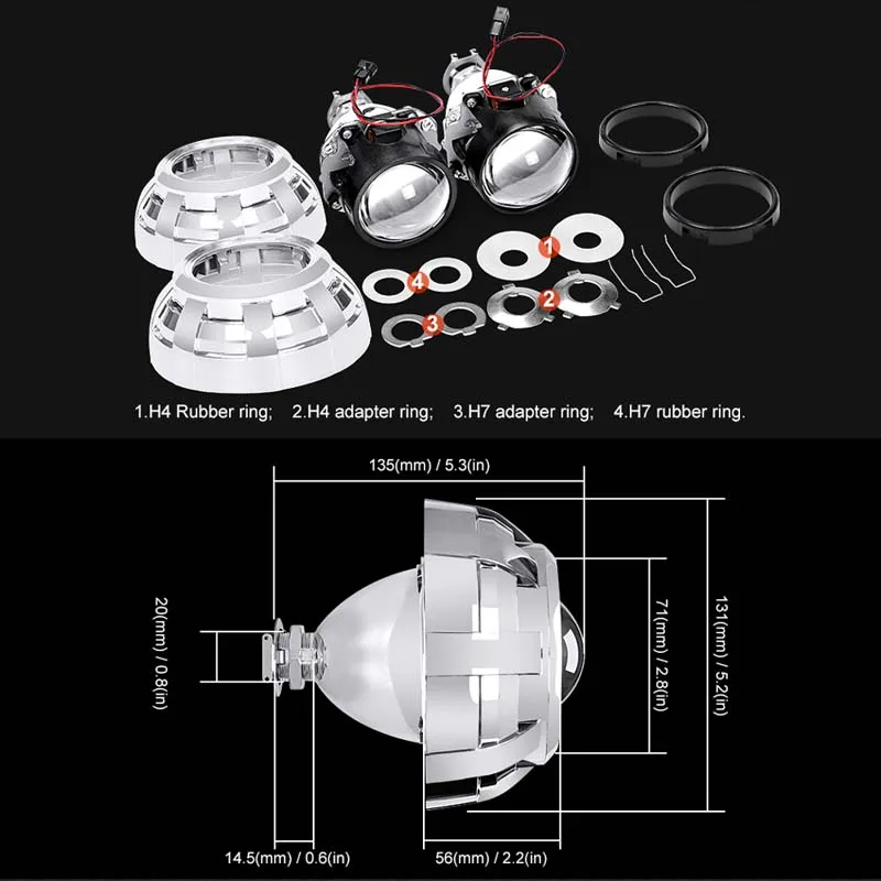 2,5 дюймов, брендовые автомобильные линзы, стильный корпус, маска, HID линзы проектора bi xenon, Модифицированная H4 H7 фара для Land Rover, автомобильная фара