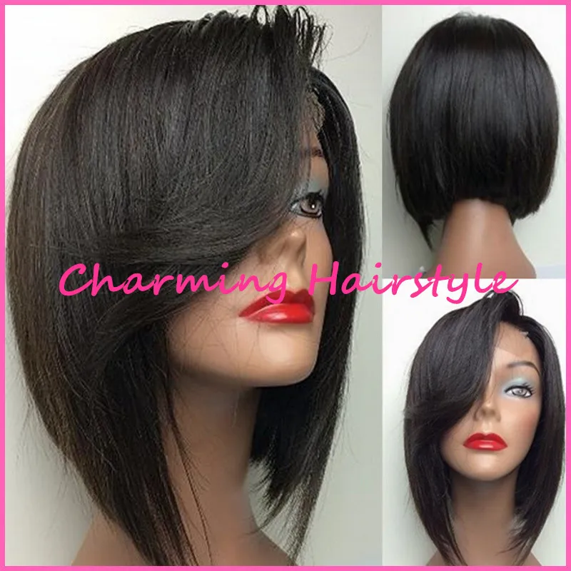 Modern Short Haircuts Best Quality Synthetic Lace Front Wig For