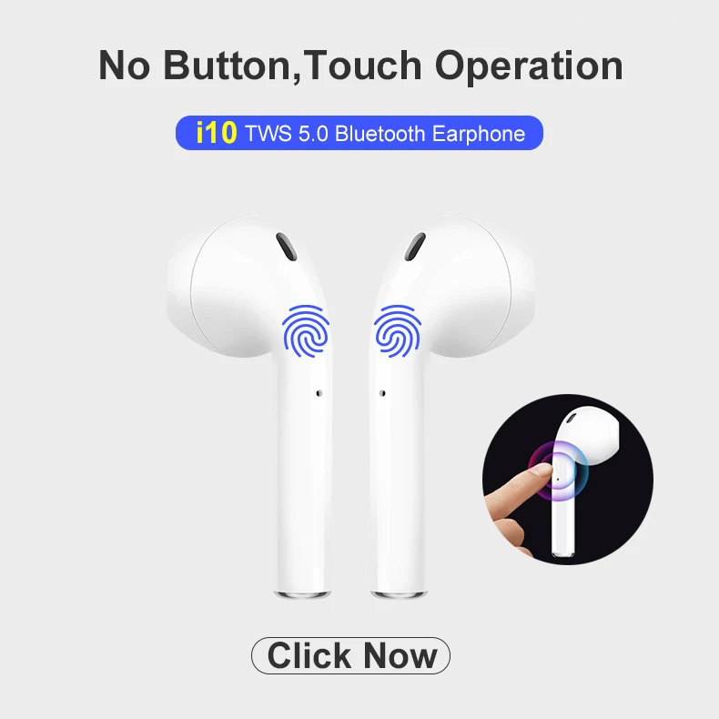 

i10 tws wireless charge support Earphones Wireless earphone Bluetooth 5.0 Earbuds Touch control headset auriculares inal mbricos