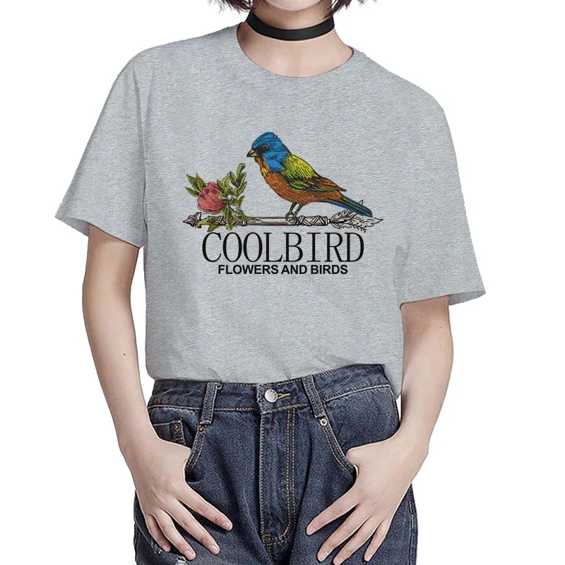 

BGtomato o-neck Cool bird t-shirt casual colorful top tees women plus szie modal trend tshirt harajuku print fashion t shirt