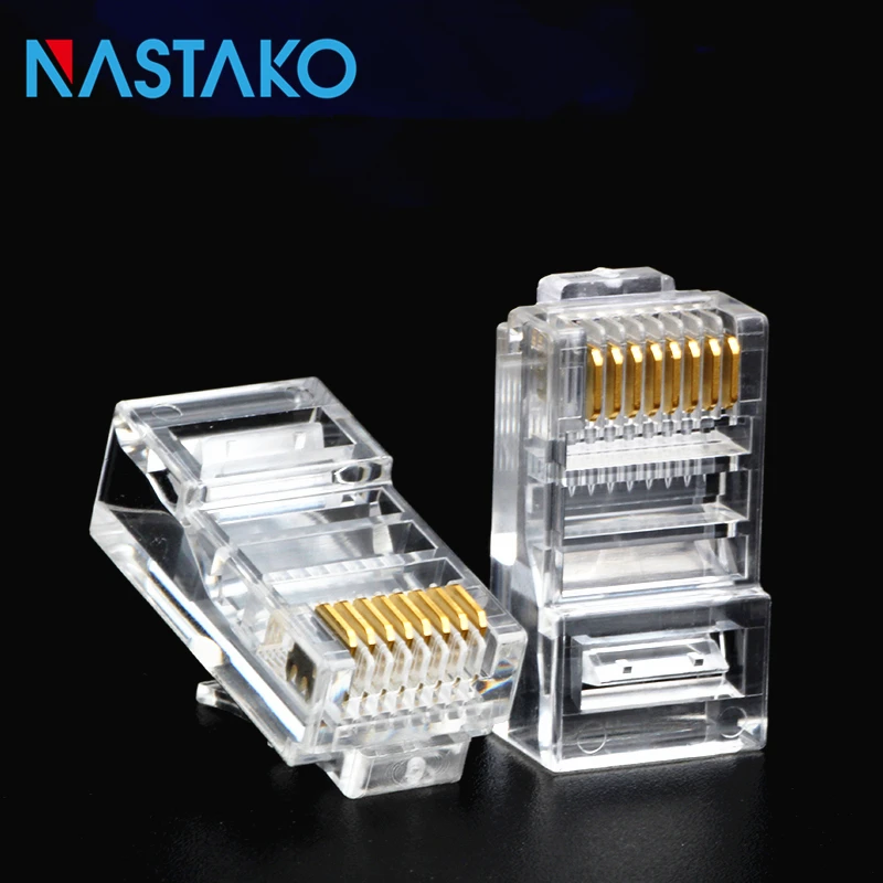NASTAKO 8Pin CAT5 CAT5e RJ45 разъем модульный UTP кабель вилки 8P8C сеть Ethernet Кристальный