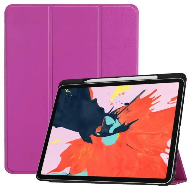 Чехол для iPad Pro 12,9 с магнитной застежкой, кожаный чехол Fundas для iPad Pro 12,9 '', чехол с подставкой+ слот для стилуса - Цвет: Фиолетовый