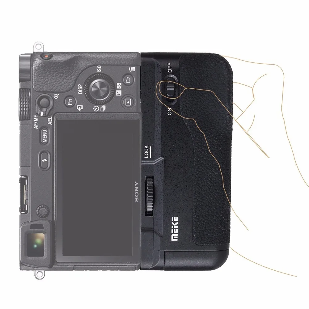 Meike MK-A6300 Vertical Multi Power Battery Hand Grip for Sony A6400 A6300 A6100 A6000 Camera