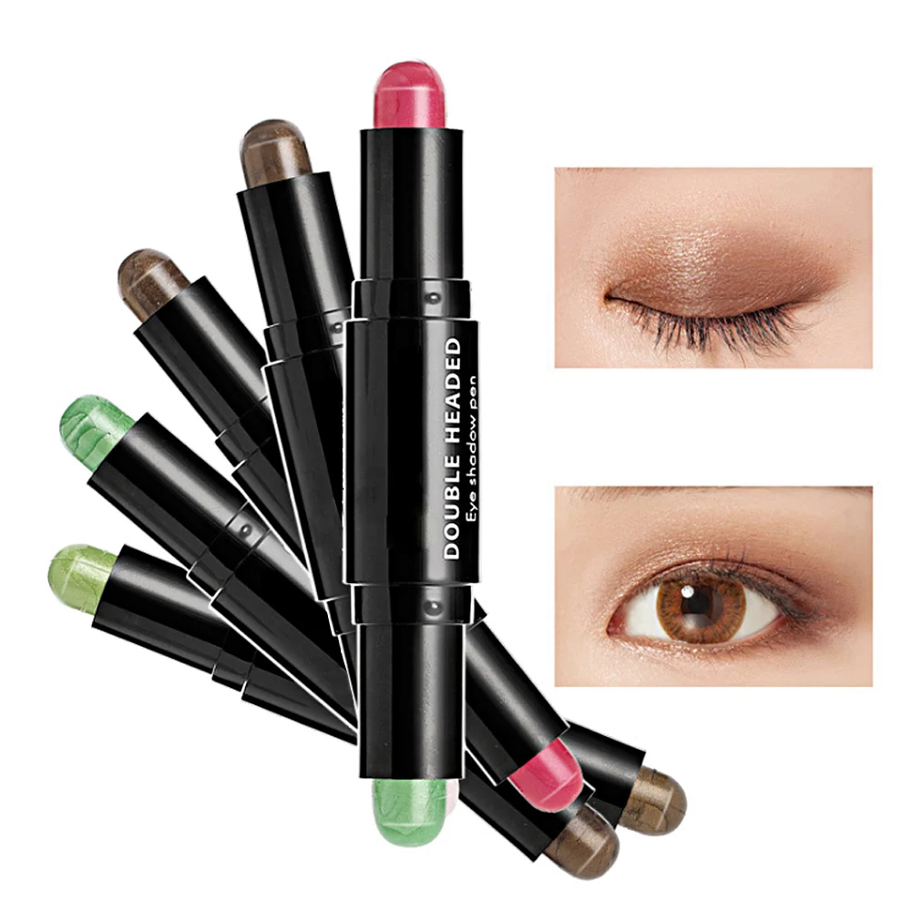 

12 Colors Multicolor Professional Waterproof double sided Eyeshadow Stick Highlighter Glitter Pencil Eye Makeup Cosmetics Tools