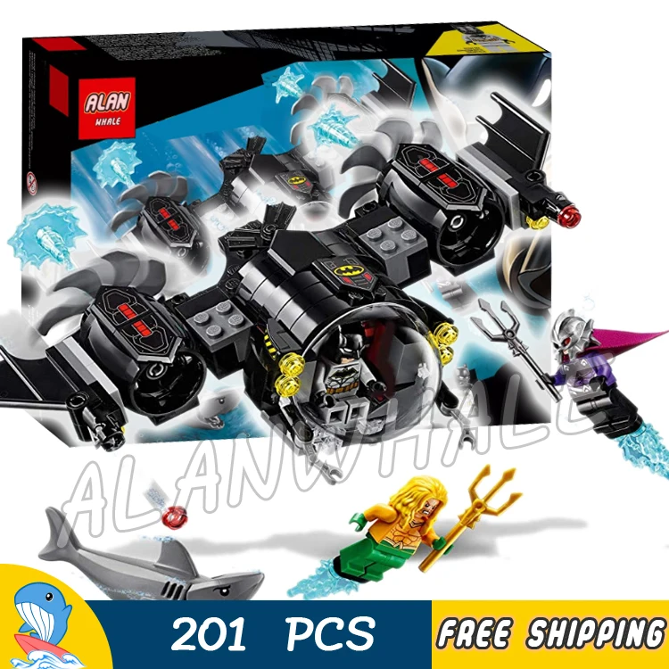 

201pcs Super Heroes Batman Batsub and the Underwater Clash Submarine 11233 Figure Building Blocks Toys Compatible With LegoING