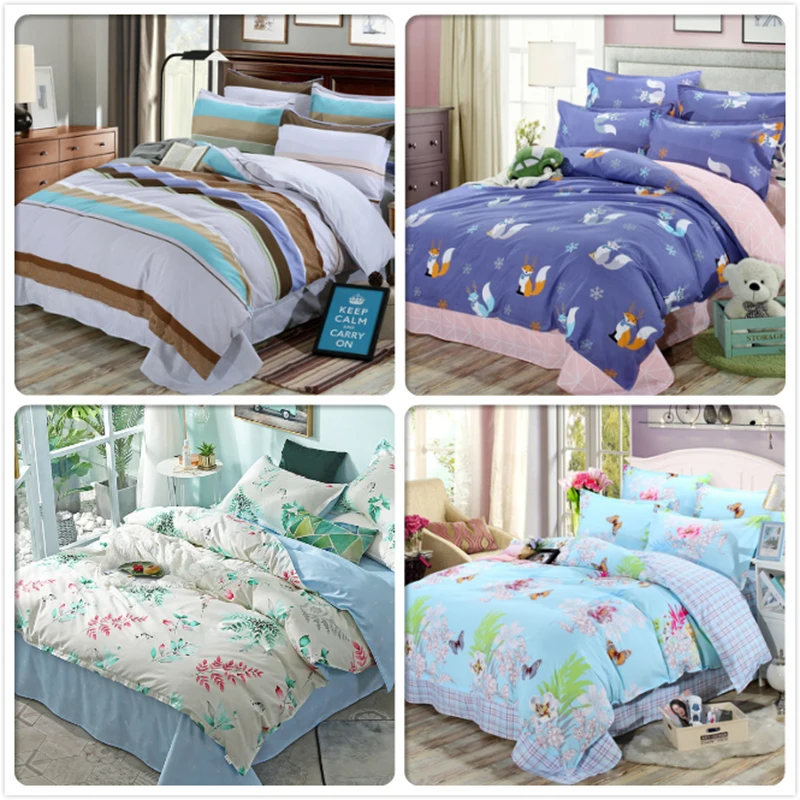 Bed Linen Duvet Cover Pillowcase 3pcs Bedding Set Kids Child Student Soft Cotton Bedlinen Single Twin Queen King Size Quilt Case