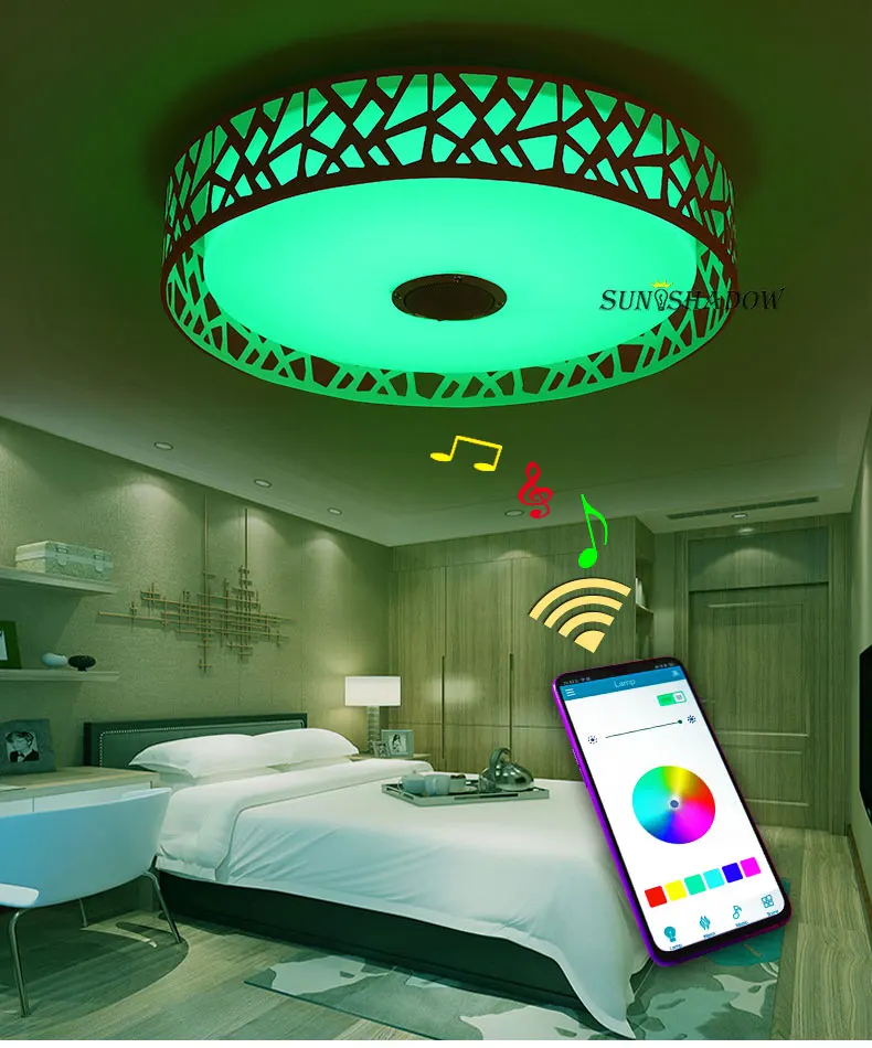 Современный светодиодный потолочный светильник с креплением на поверхность, приложение с управлением, светодиодная люстра, потолочные лампы для гостиной, спальни, столовой