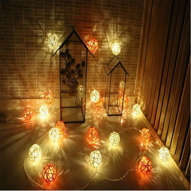 4 m 20LED Luz de Navidad al aire libre interior 4 cm decorativo Blanco/naranja Bola de ratán cadena Led guirnalda de Luces Led Para Fiestas 4 m 20LED Luz de Navidad al aire libre interior 4 cm decorativo Blanco/naranja Bola de ratán cadena Led guirnalda de Luces Led Para Fiestas