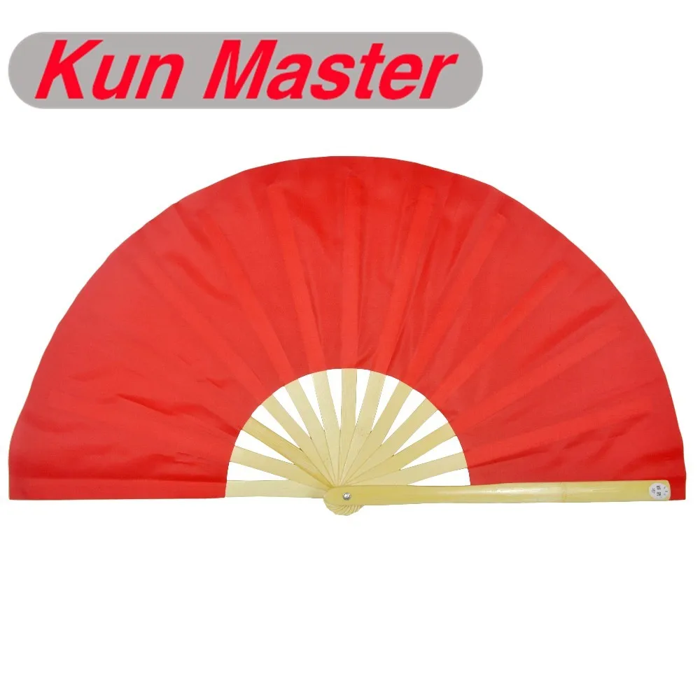 

34cm Kun Master Bamboo Chinese Tai Chi Kung Fu Folding Fan Red
