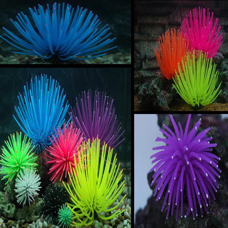 Aquarium Fish Tank Silicone Sea Anemone Artificial Coral Ornament SH122Pu 