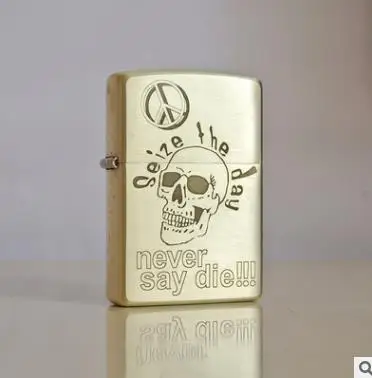 

The lighter Pure copper single etching The skeleton never give up