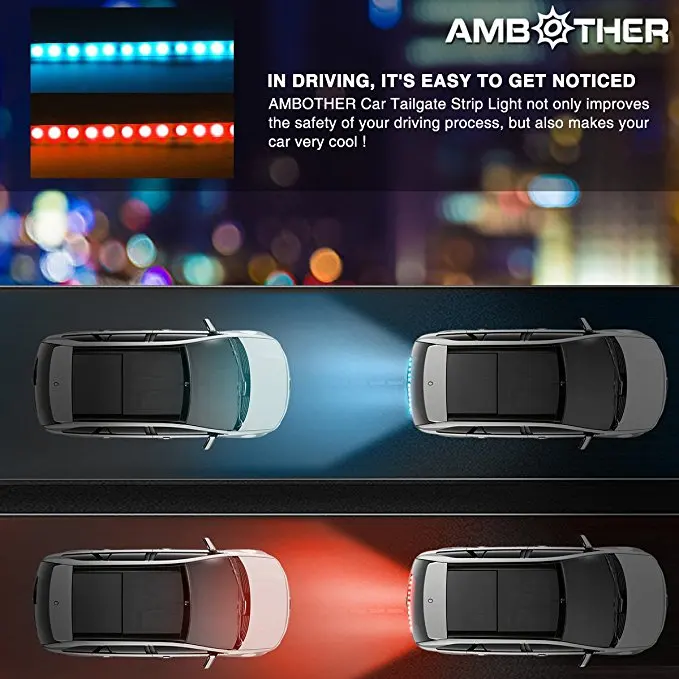 Yellow/Red/Ice blue/White flowing Rear LED Trunk dynamic turn signal light strip flexible Tailgate luggage led warnning light Yellow/Red/Ice blue/White flowing Rear LED Trunk dynamic turn signal light strip flexible Tailgate luggage led warnning light