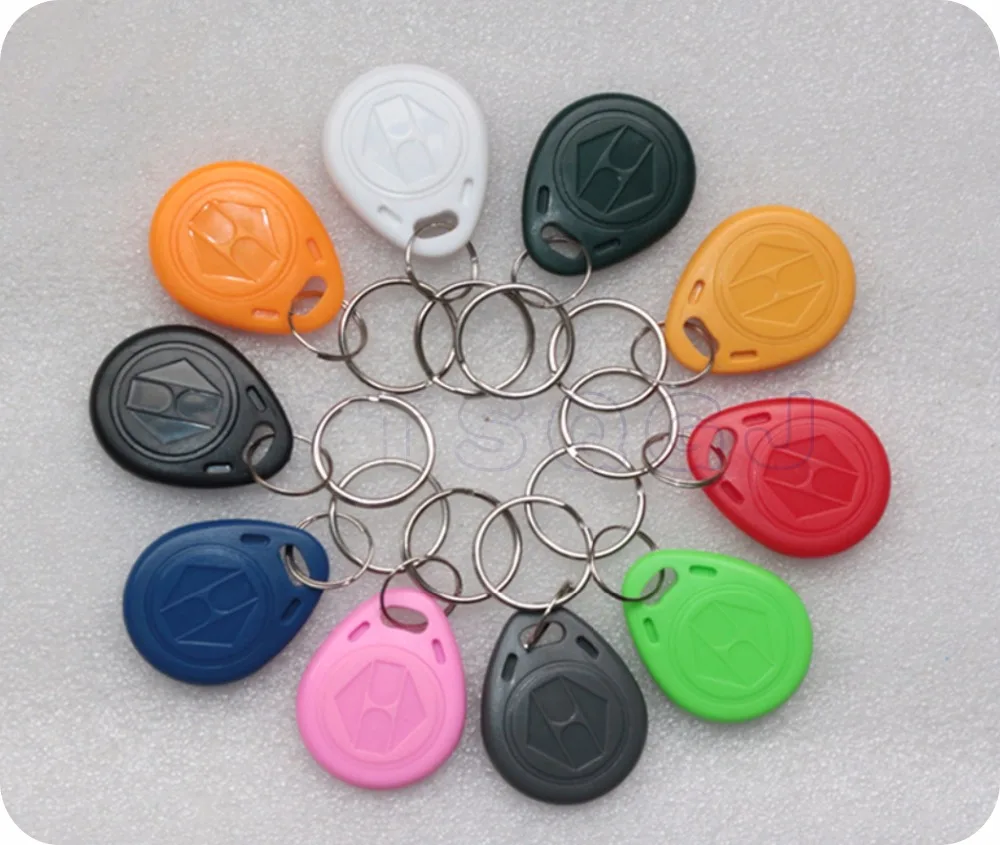 (100pcs/lot) 125KHz EM4305 RFID Programmable Keyfob Rewritable Key Finders Keychain For Copy