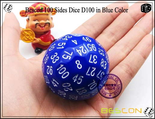 Bescon 100 Sides Dice D100 in Blue Color-2