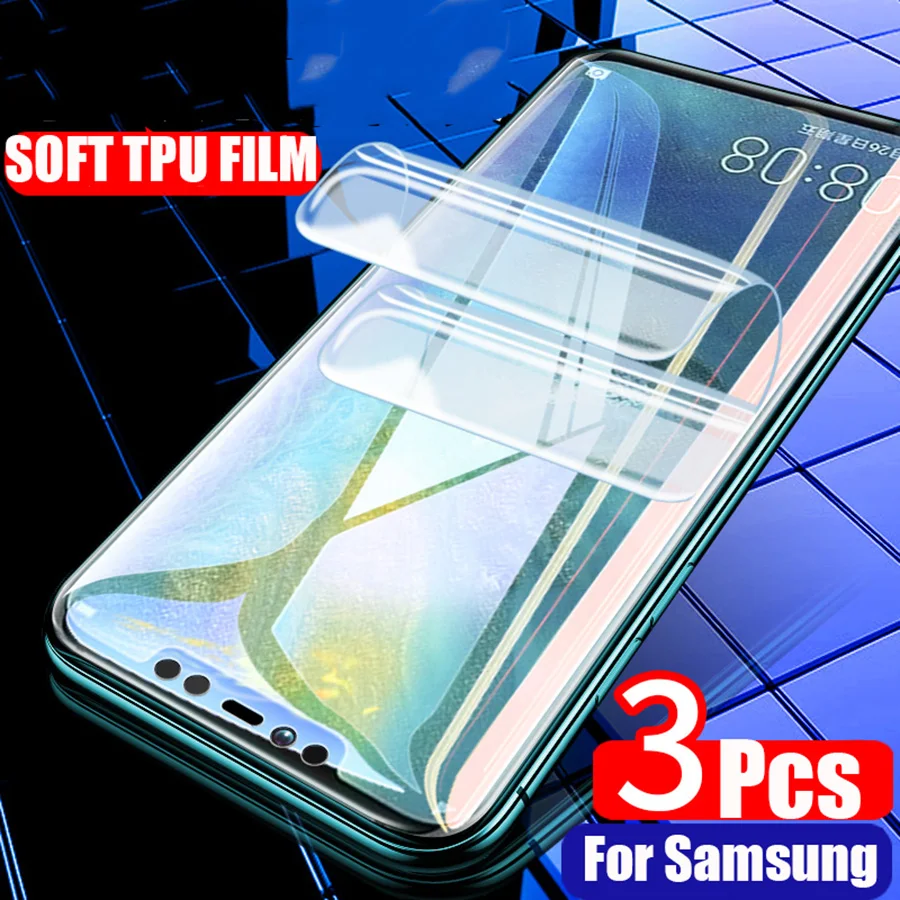 

3Pcs Soft TPU Hydrogel Sticker Front Full Cover Screen Protector Silicone Clear Film For Samsung Galaxy Note 9 8 S10 S9 S8 Plus