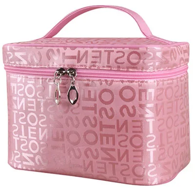 Косметичка с буквами, Женская водонепроницаемая профессиональная косметичка, косметичка, набор для мытья, несессер, органайзер для путешествий, косметички SZL05 - Цвет: Розовый