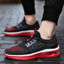 Обувь спортивные Мужская Спортивная обувь амортизация Мужская Спортивная обувь дышащие кроссовки для бега черный красный спортивные кроссовки для мужчин