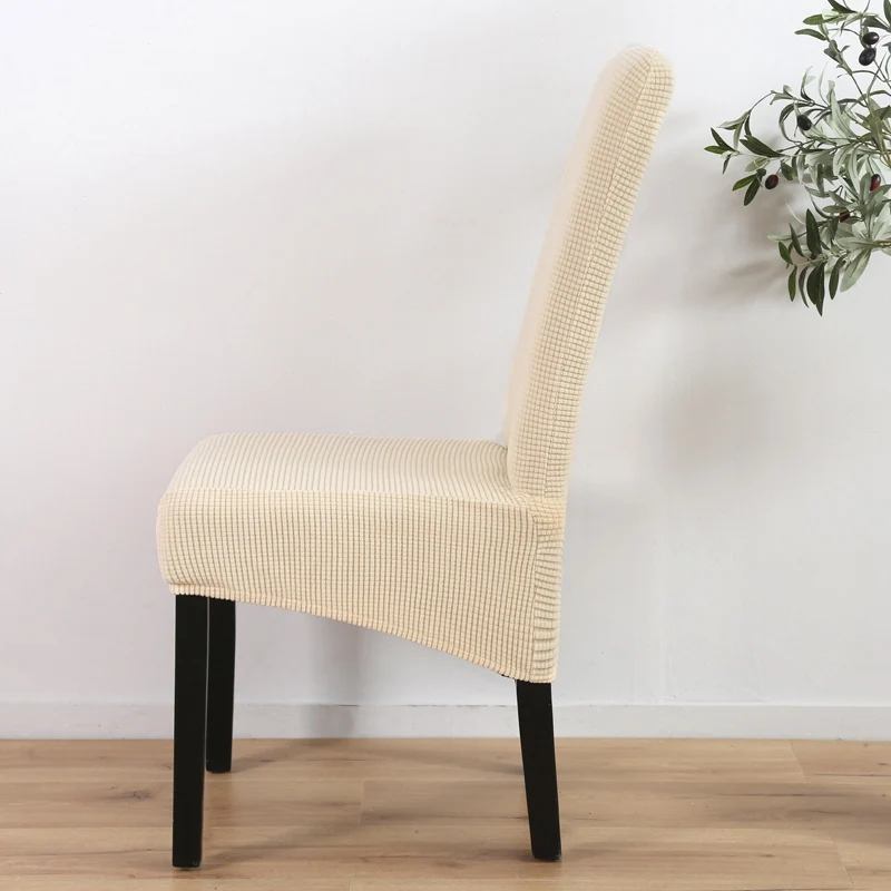 Твердый чехол для стула XL, чехол для стула для столовой, Эластичный чехол из спандекса с защитой от пыли, украшение для дома, большой размер, эластичная спинка - Цвет: Cream