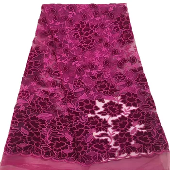 

Red African Lace Fabric 2018 High Quality Lace Embroidery Lace African Tulle Lace Fabric for Wedding H775-2