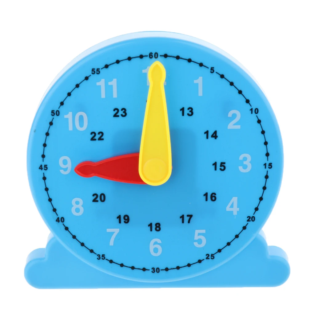 Funny Teaching Clock Learning Time Educational Toy Clock w/ Hand, Clear Dial Plate Teach Time & Number Puzzles