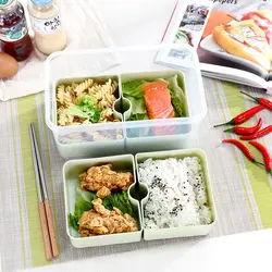 Печь "Ланч-бокс" герметичные двойной слой большой Ёмкость Bento box Set для отапливаемых Еда контейнеры прямоугольные ремешок крышки