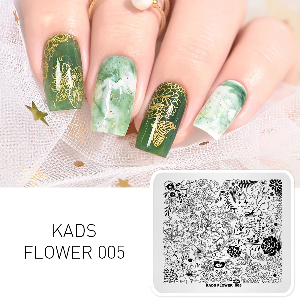 KADS Flower 005 Series  Long Vine Flower Shape Fantastic Flowers Plate Nail Art Image Stamp for Art Decorations 4