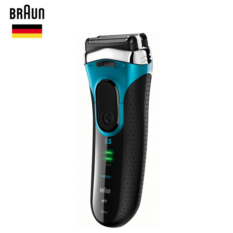 Braun Series 3 3080S Wet&Dry Electric Shavers Shaving raozr Machine Washable Triple Blade Microcomb Technology Proskin 100-240v