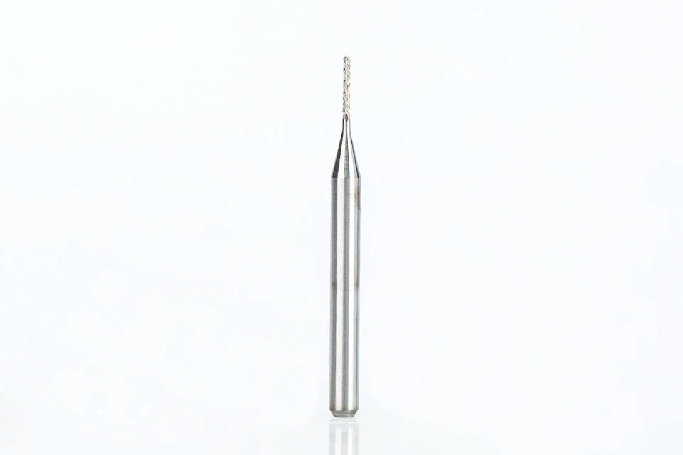 HUHAO 10pc/lot 3.175mm PCB Drill Bit Set PCB Router Bits Left Spiral PCB Milling Cutter Down Cut Corn End Mill Engraving Bit CNC