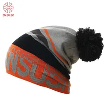 Зимние gorros SNSUSK катание сноуборд skullies шляпа шапочки для человека женская вязаная шапка спортивные трикотажные Лыжные шапки