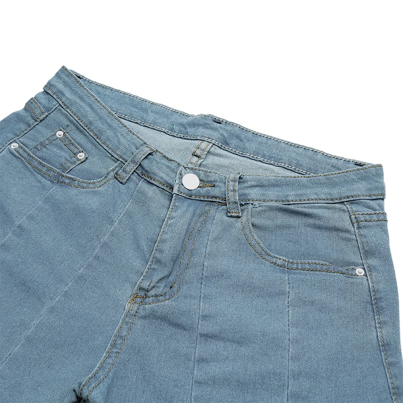 Пикантные Высокая Талия джинсовые штаны Для женщин звезды из прозрачной сетки лоскутное прозрачная пляжная туника свободные джинсы Широкие пляжные Повседневное летние брюки для малышей