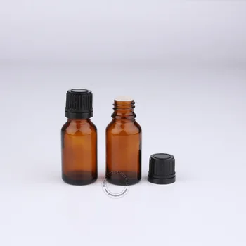 

20 x Makeup Tools 15ml/15cc Amber Essential Oil Bottles Glass Sample Bottle With Tamper Evident Cap Leakproof Dropper Containers