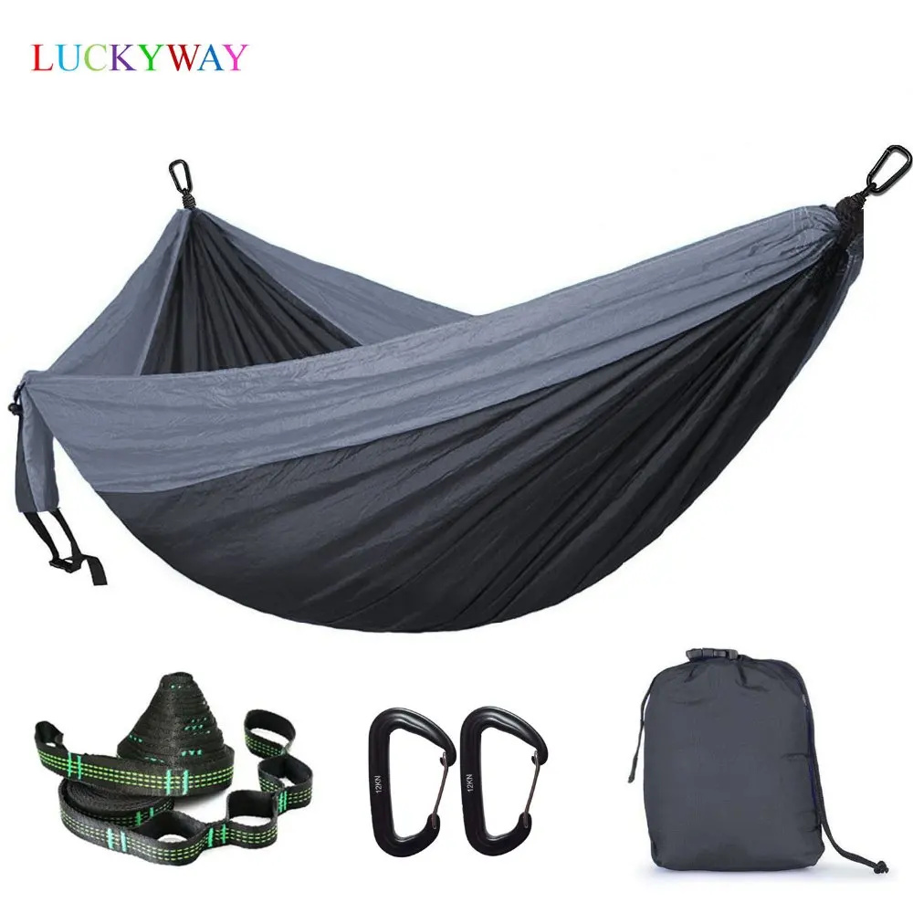 

Ultra-Large Parachute Hammock 210T Nylon Durable Portable Outdoor Hanging Hamac For Backyard Double Person Hamak with tree strap
